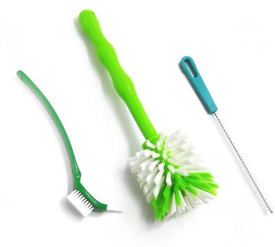 Ibenzoa 3-delige nylon reinigingsborstelset voor keukenmachines, messen, mengbekers en flessen