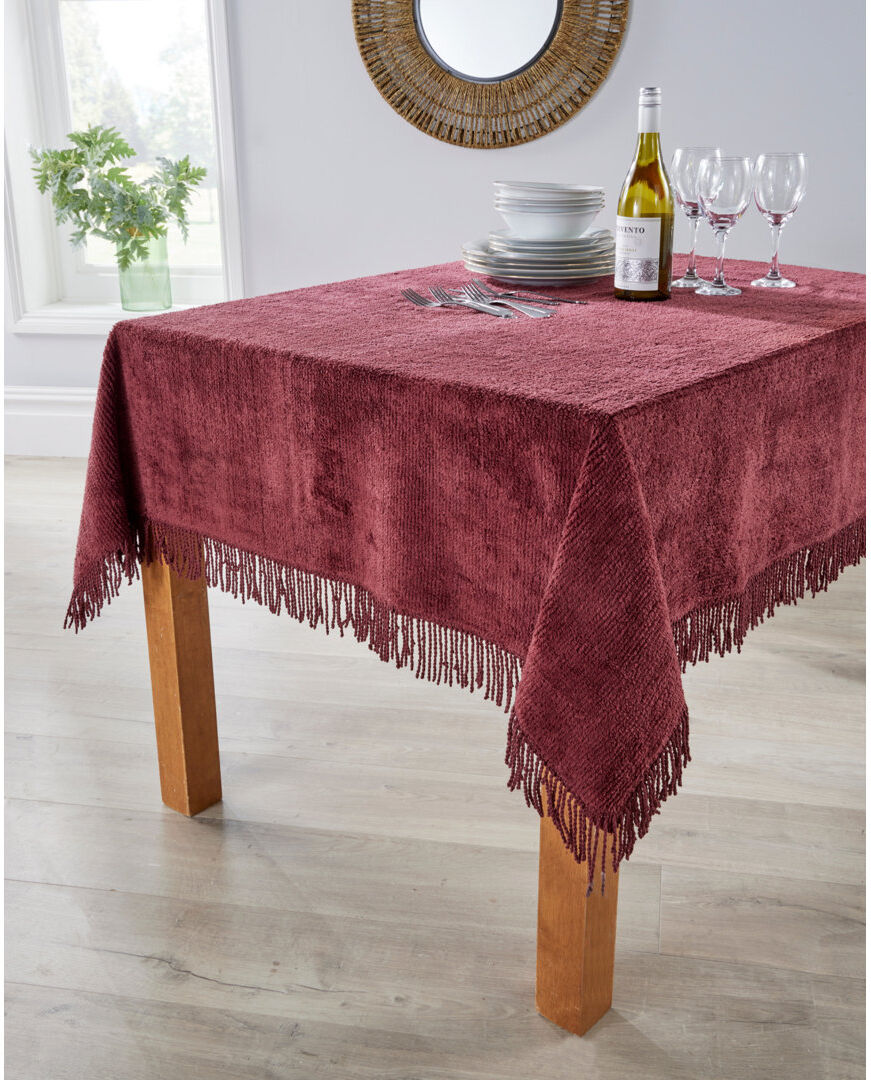 Latitude Run Lunado 100% Cotton Tablecloth Burgundy 72" W x 54" L