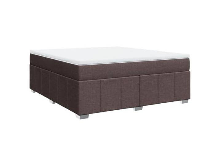 PUGYNBK Boxspringbett mit Matratze, 180 x 200 cm, Dunkelbraun Weiches Polyestergewebe, einzeln verpackte Federn, waschbare Matratzenschoner, robuste Beine