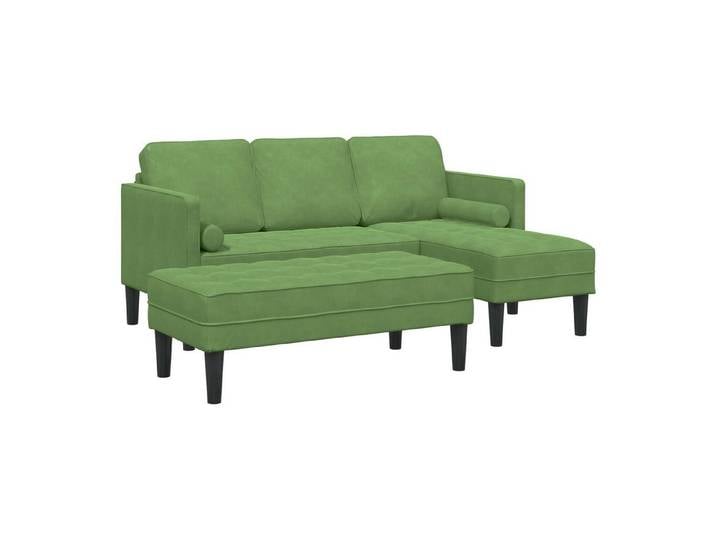 vidaXL Sofa, Sofa Set mit Kissen 2 pcs Hellgrün Polyester
