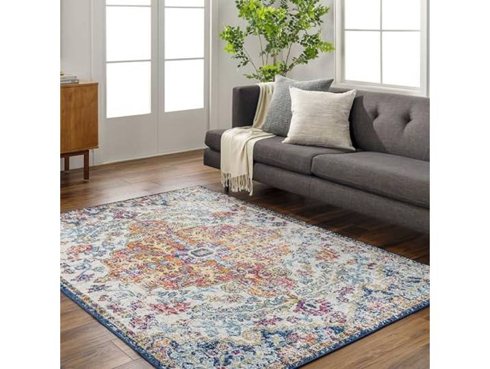 Livabliss Munich Asmara Tapis Vintage 160x220 cm – Bleu\, Orange