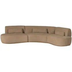 Sofa Batavier 6-Sitzer aus Webstoff, modern halbrund, hellbraun, großzügiges Familiensofa