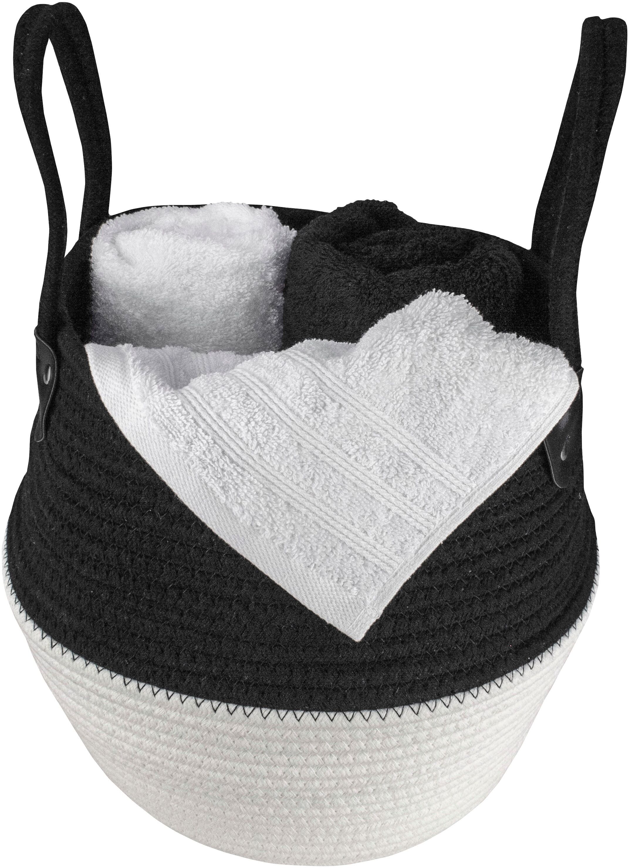Aufbewahrungsbox KLEINE WOLKE "Patch", schwarz, Baumwolle, Polyester, Aufbewahrungsboxen, Aufbewahrungsbox schwarz Einheitsgröße