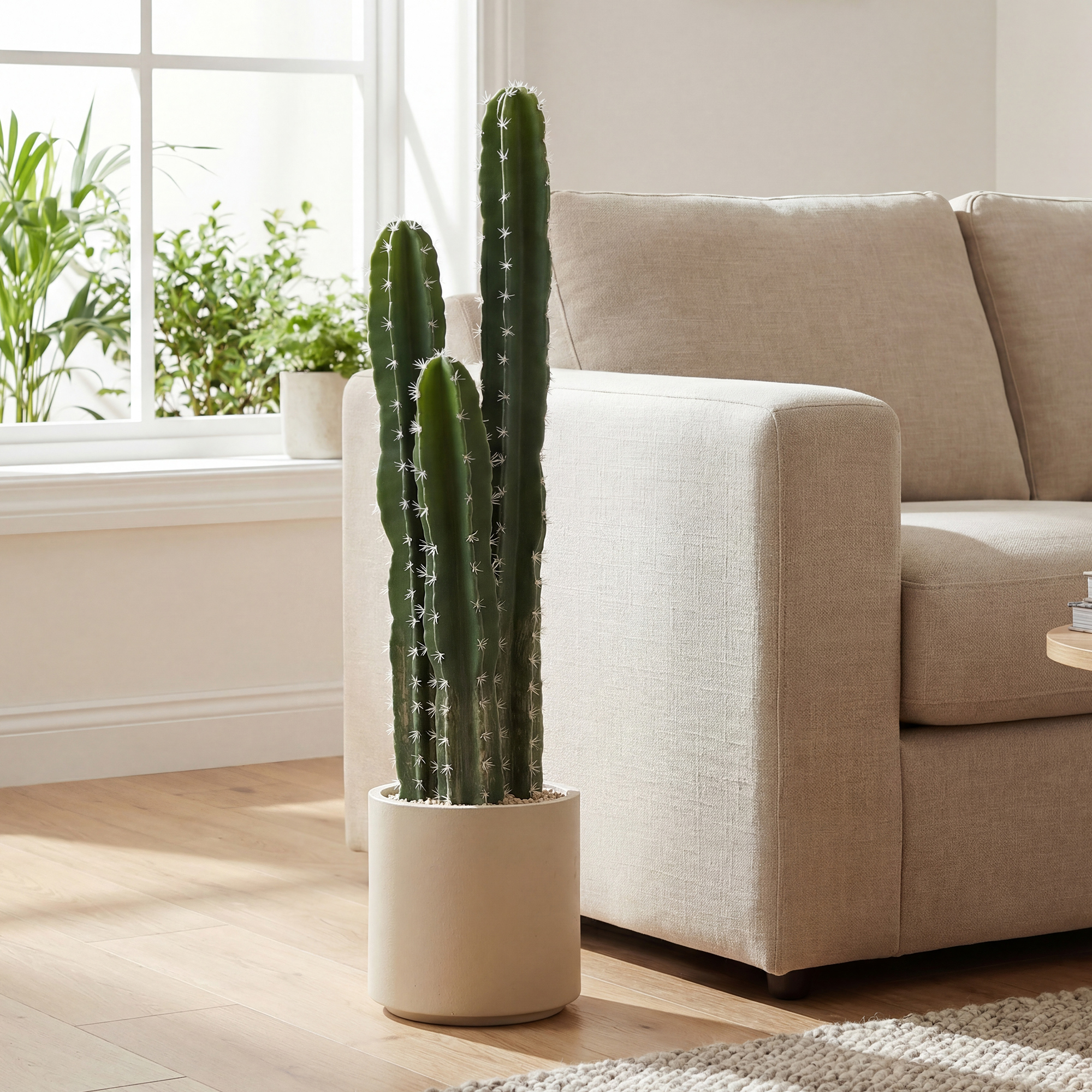 Homcom Pianta artificiale Cactus grande 95 cm con vaso, dall'aspetto realistico, per casa e ufficio, verde   Aosom Italy