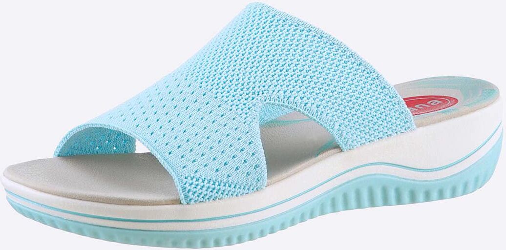 Pantolette JANA, Damen, Gr. 40, Textil, blau (eisblau), Schuhe Pantolette eisblau 40, Textil