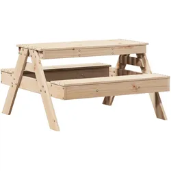 vidaXL Picknicktisch für Kinder 88x97x52 cm Massivholz Kiefer