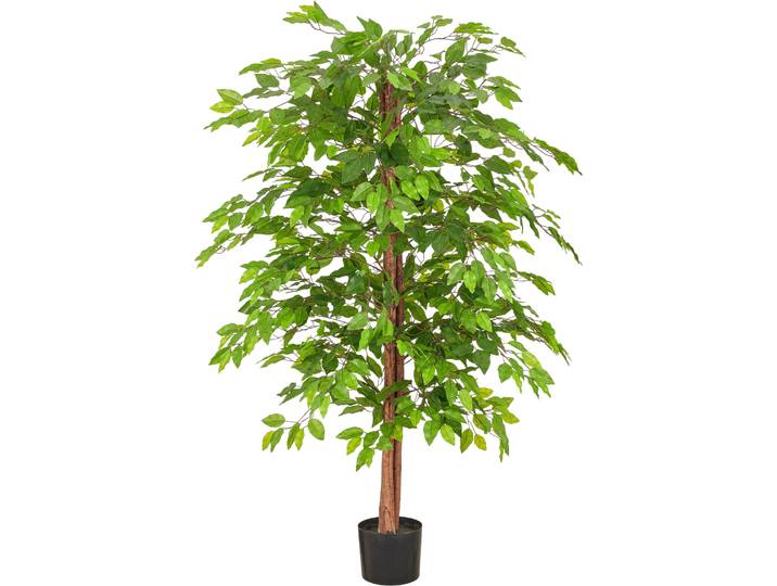Kunstbaum CREATIV GREEN Ficus benjamina , grün, H:160cm, Obermaterial: 100% Kunststoff, Kunstpflanzen, Kunstbaum, mit schönem Blattwerk
