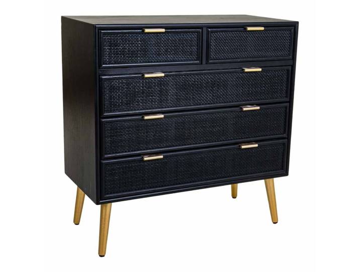 Commode en treillis laqué noir 80x39,5x81h