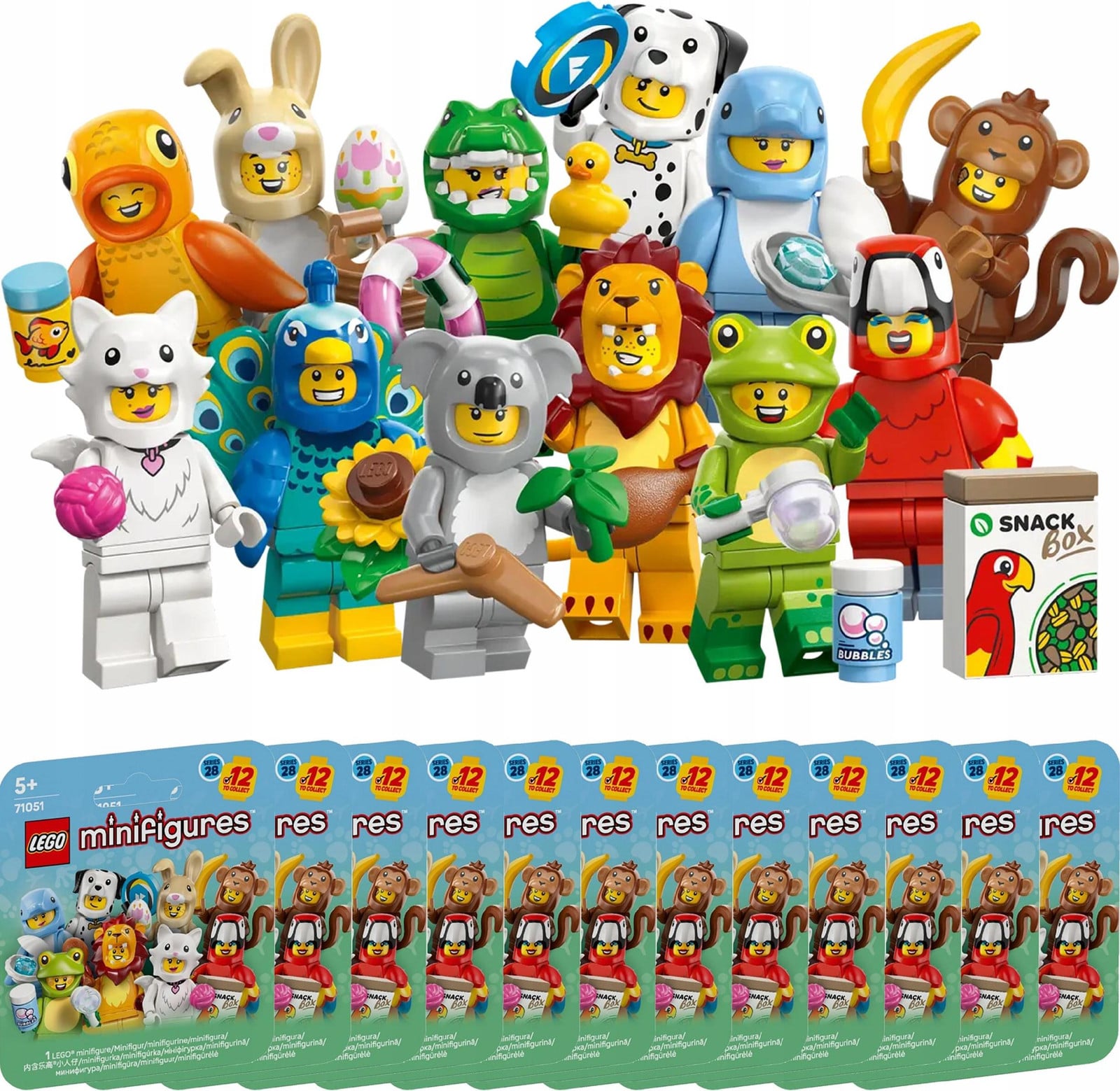 LEGO Minifiguren Serie 28 Dieren Set van 12