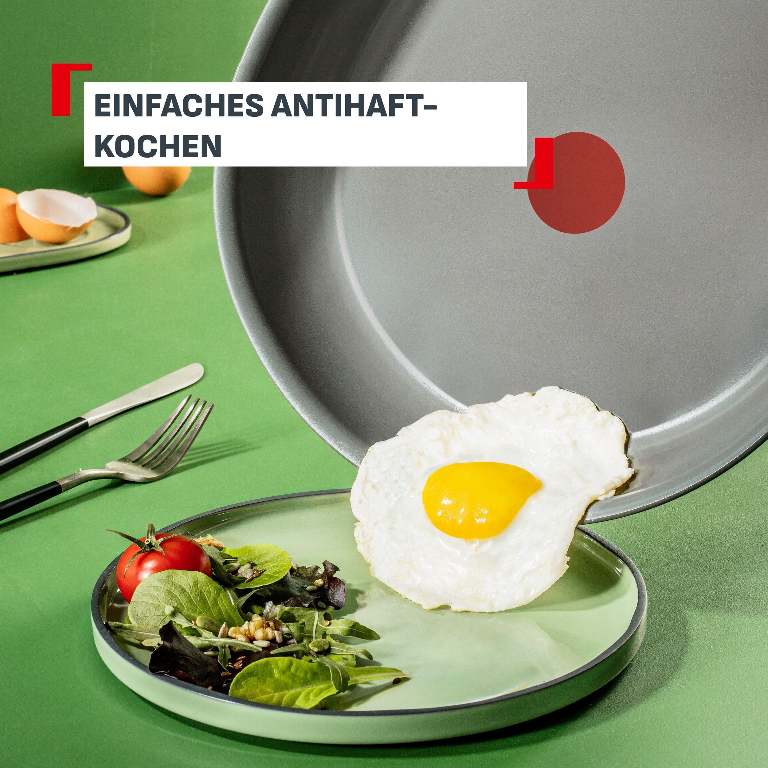Pfannen-Set TEFAL "Renewal", grau, Pfannen, Keramikbeschichtung, 100% recycelter Aluminiumkörper, Thermo-Signal