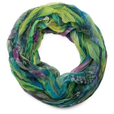 Loop STYLEBREAKER "Loop mit Feder Muster", Damen, grün, Obermaterial: 100% Viskose CV., Modisch, Modetücher Loop
