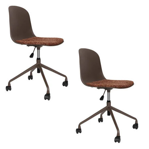 Housecraft Living Roxanne draaibare bureaustoel met wielen - bruin