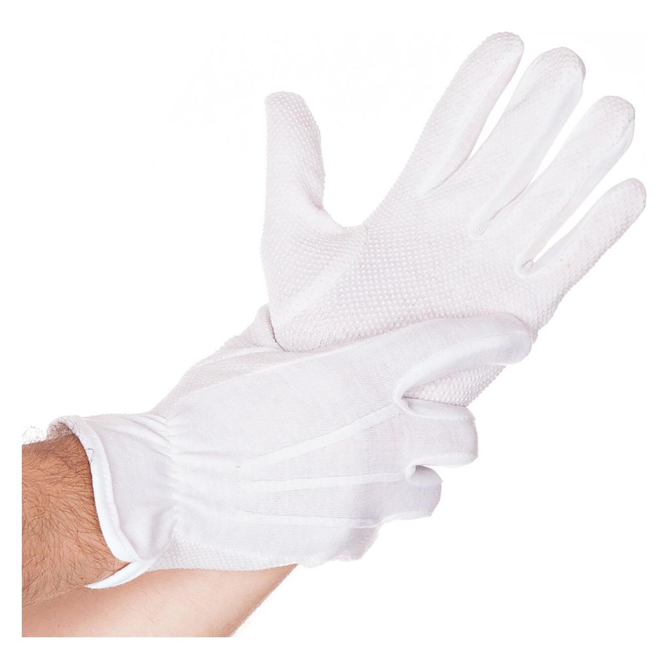 franz mensch Hygostar Baumwoll-Handschuhe TRICOT GRIP mit PVC-Noppen, weiss, Grösse M (M) (27155)