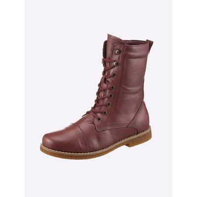 Schnürstiefelette ANDREA CONTI, Damen, Gr. 40, rot (burgund), Glattleder, Leder, Rindsleder, Schuhe Schnürstiefelette, Topseller