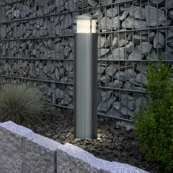 Außenlampe Wegelampe Stehleuchte Pollerleuchte Stehlampe, Garten IP44 Wetterfest, Edelstahl silber, 1x E27 Fassung, DxH 10,2x60cm