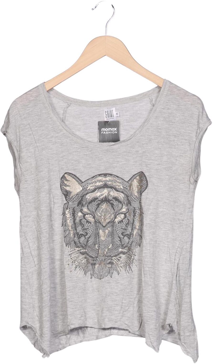Saint Tropez Damen T-Shirt, Grau, Gr. XS, Viskose - Second Hand
