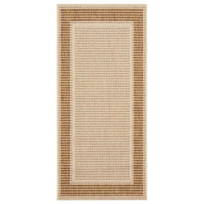 Teppich ANDIAMO "ARIZONA 2" Gr. 2, beige, B:67cm H:5mm L:140cm, Kunstfaser, Teppiche, Teppich, Flachgewebe, mit Bordüre, In- und Outdoor geeignet, wetterfest