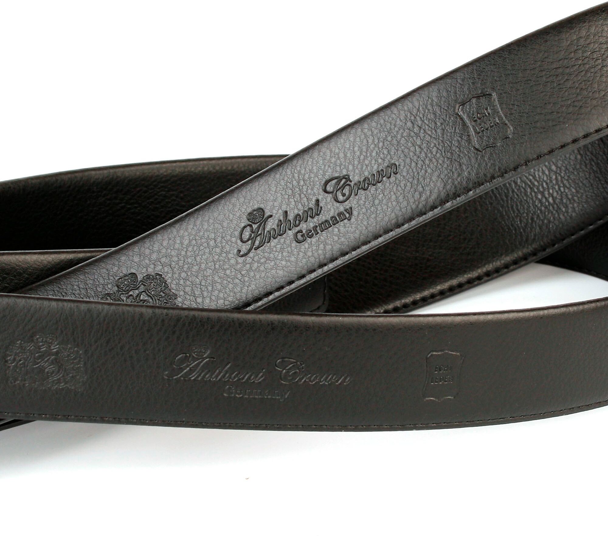 Ledergürtel ANTHONI CROWN, Herren, Gr. 95, schwarz, Rindsleder, unifarben, Gürtel Ledergürtel