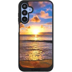 Nivocase Handyhülle für Samsung Galaxy A15 5G Hülle NIVOpure Case Schwarz Meer Sonnenuntergang Strand (Samsung Galaxy A15 5G), Smartphone Hülle, Schwarz