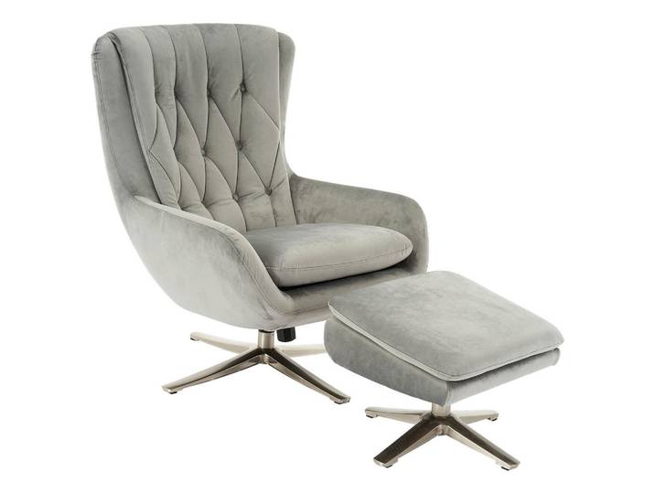 Carryhome Relaxsesselset, Hellgrau, Metall, Uni, 73x102x84 cm, Wohnzimmer, Sessel, Relaxsessel
