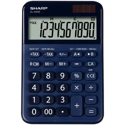 Sharp Tischrechner SH-ELM335BBL, blau 10-stelliges Display, 3-Tasten