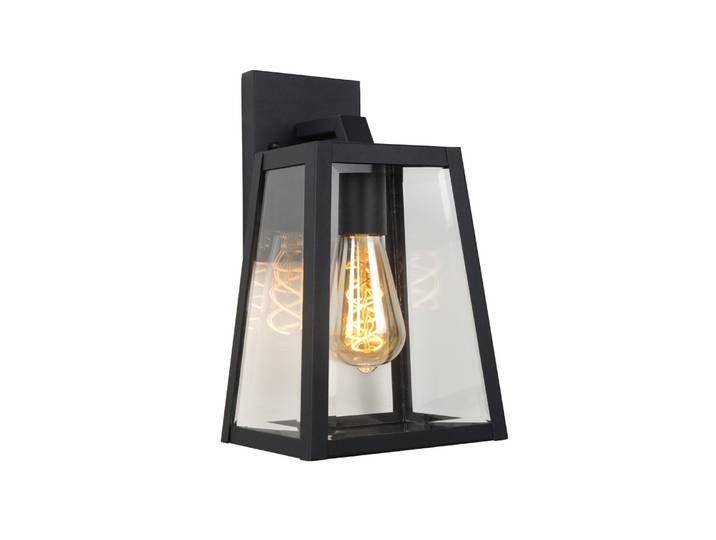 Lucide MATSLOT - Wandlamp Binnen/Buiten - 1xE27 - IP23 - Zwart