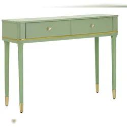 Mauro Ferretti Konsolentisch Camille Green, 101 cm – Kiefernholz mit Goldfinish, Shabby-Chic-Stil, eleganter Schrank für Wohnbereiche – 142912000V