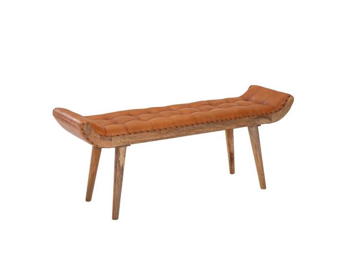 Banc en cuir véritable, marron