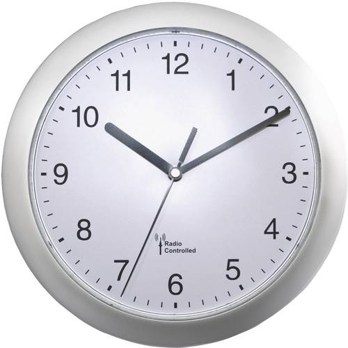 EUROTIME 56787 Funk Wanduhr 25cm x 38mm Silber