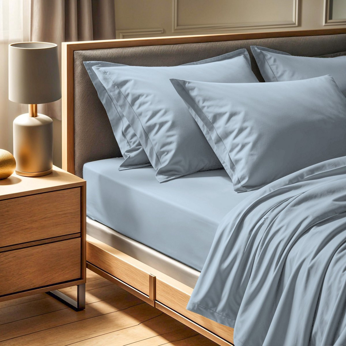 Asir Ranforce Hoeslaken Kingsize - Blauw - 100% Katoen - 160 x 200 + 30 cm