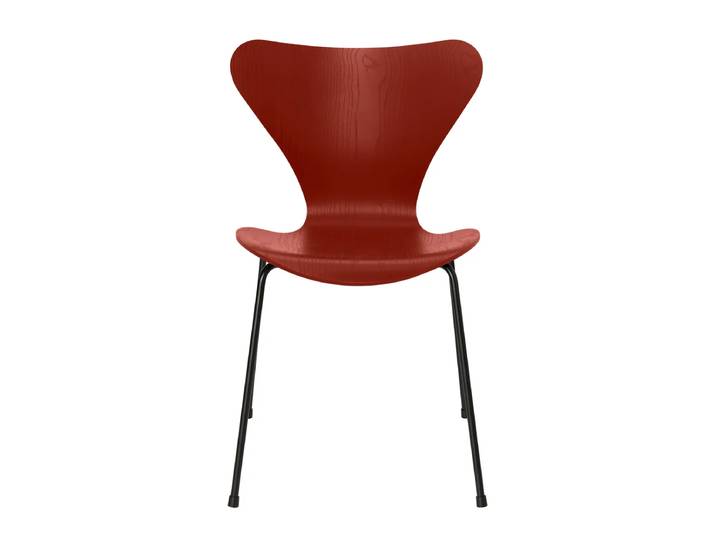 Fritz Hansen - Serie 7 Stuhl, schwarz / Esche venetian red gefärbt
