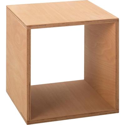 Beistelltisch TOJO "Tojo-cube", beige (natur), B:35cm H:35cm T:35cm, Tische, Beistelltisch, aus Buche Multiplex, geölt, Maße (35/35/35 cm)