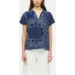 Poloshirt mit Paisley-Muster Blau 36