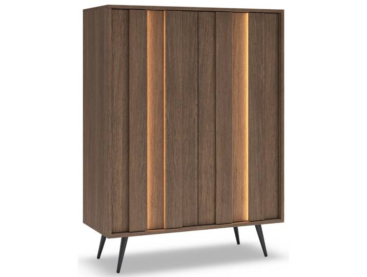 Zweiturige Kommode Amaro mit LED-Beleuchtung, 94 cm, Eiche Dunin