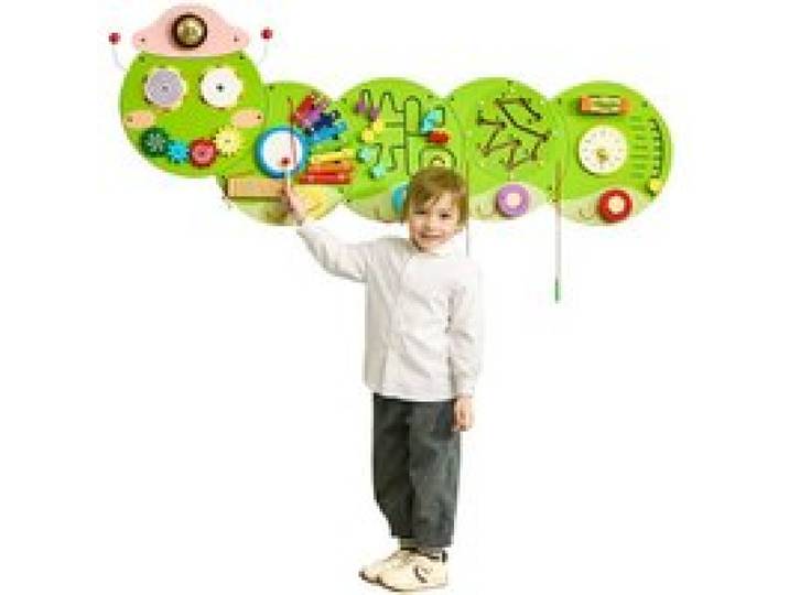 VEVOR 12-in-1 Montessori Busy Board, Montessori Motorikbrett für Bildung Frühe Entwicklung, Sensorisches Wandpaneel aus Holz für Kinder von 3-12 Jahren, Raupe-Wandspiel für Kindergarten Spielzimmer