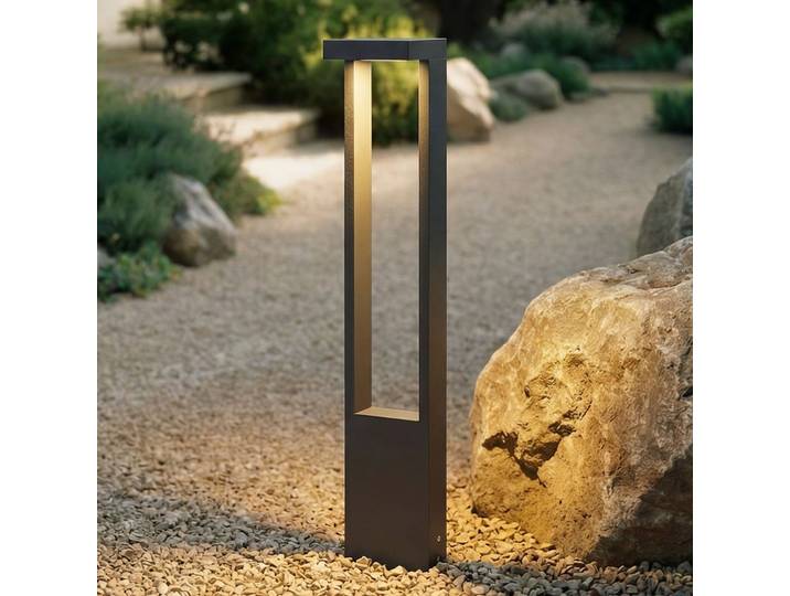 Lindby LED-Wegeleuchte Lonete, Höhe 65 cm, anthrazit, IP65 - Terrasse - Modern - Aluminium - Eckig