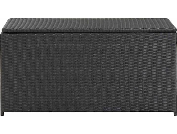 vidaXL Gartenbox Poly Rattan 100x50x50 cm Schwarz