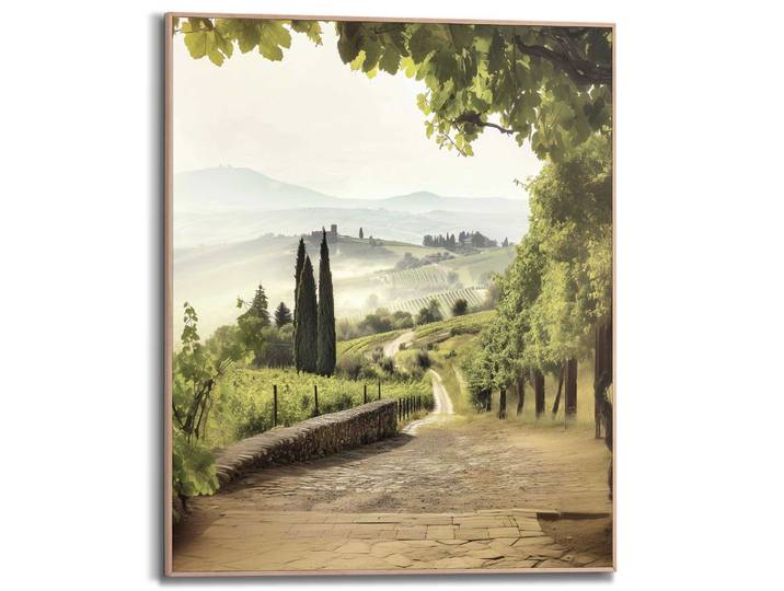 Poster REINDERS Toskana Vibes , grün (farbe bild(er): grün), B:40cm H:50cm T:1,6cm, Bilder, Poster, Wohnzimmer - Weingärten - Grün - MDF - Landschaften - 40x50 cm