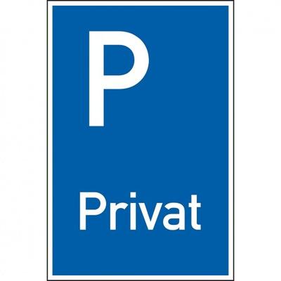 Schild I Parkplatzschild Privat, spitze Ecken, Kunststoff, 250x400mm