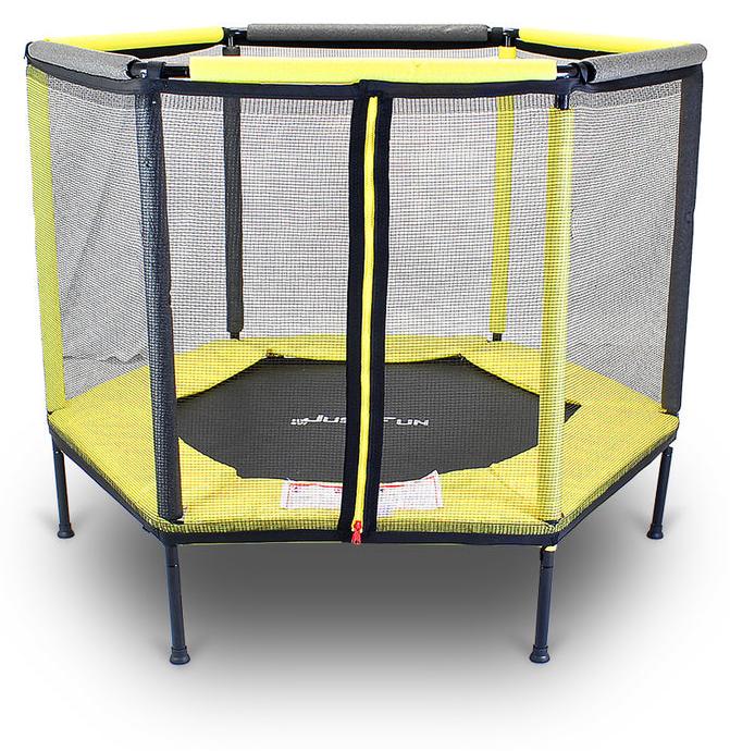 Kindertrampoline, 140 cm Durchmesser, mit Sicherheitsnetz - UV- und wasserbeständiges Spielzeug für den Außenbereich