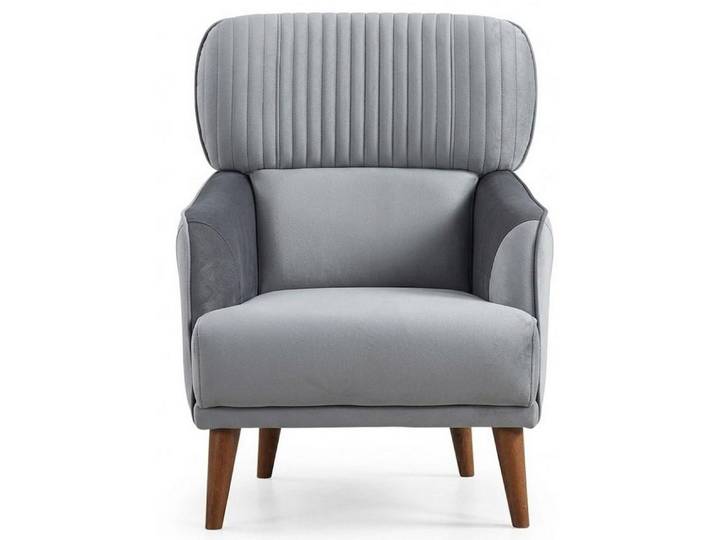 JVmoebel Loungesessel Sessel Grau modernes Design minimalistischer Stil Hohe Beine Gemütlich (1-St), Made in Europa