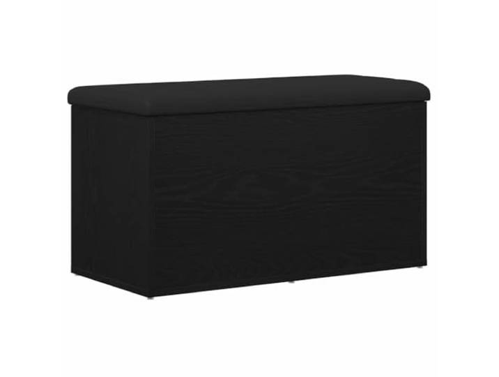 Makastle Sitzbank mit Stauraum Schwarz Eichen-Optik 82 x 42 x 45 cm
