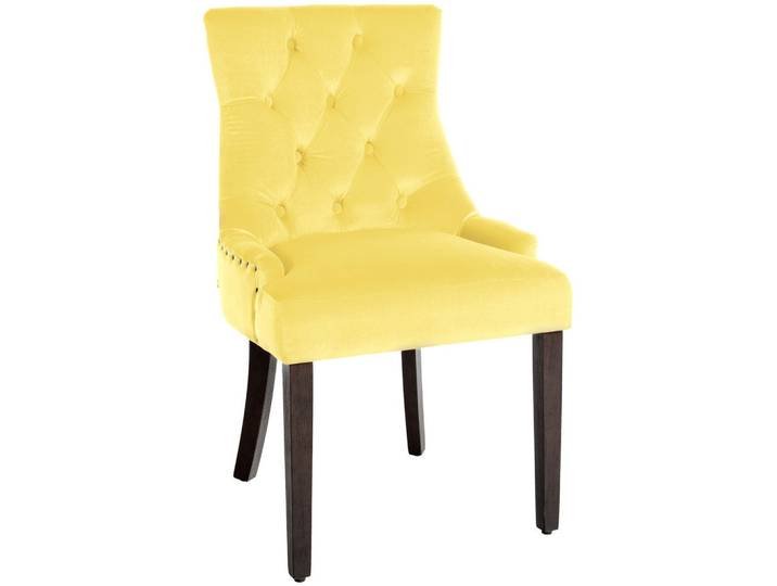 CLP Stuhl Samt gelb, Gelb, Holz, 55x92x58 cm, Esszimmer, Stühle
