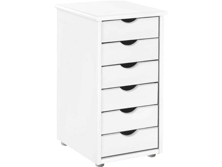 Kommode GOODPRODUCT Gava Schubladenschrank mit 6 grifflosen Schubläden , weiss (weiß), B:39cm H:66cm T:34cm, Sideboards, Kommode, massives Kiefernholz, Stauraummöglichkeiten, Eingefräste Griffmulden