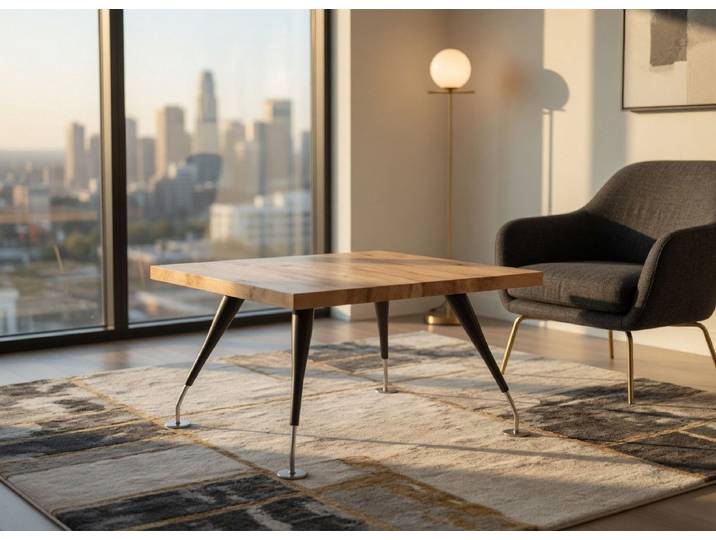 JVmoebel Couchtisch Eleganter Couchtisch für modernes Wohnen aus Holz und Metall, Made in Europa