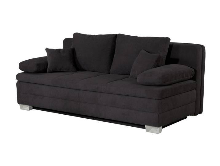 Schlafsofa Bettkasten Dauerschläfer schwarz Federkern - LINDAU