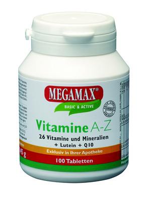 Megamax B.V. MEGAMAX Vitamine A-Z+Q10+Lutein Tabletten 149 g 06411460