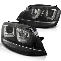 Scheinwerfer U-Tube LED Tagfahrlicht passend für VW Golf 7 Bj. 12-16 Schwarz Edition