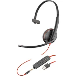 HP Poly Blackwire 3215 USB Mono (Kabelgebunden, USB-A), Office Headset, Schwarz