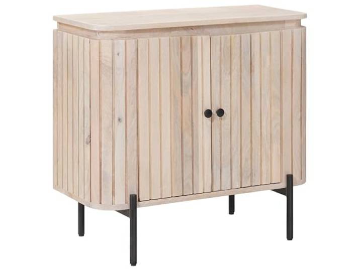 KGFHERENB Sideboard Anrichte aus Mangoholz 70 x 30 x 65 cm mit 2 Türen Vielseitiger Schrank für Wohnzimmer und Esszimmer mit zwei Fächern für Ordnung und meisterhafte Holzoptik.
